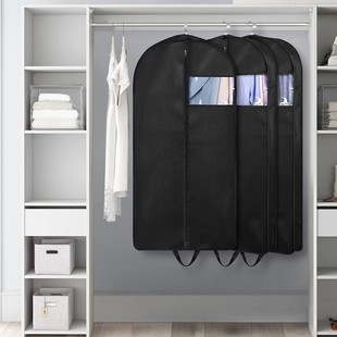 Black Transparent Portable Waterproof Clothing Bag Travel Clothes Protective Cover Suitable for Wardrobe Bag Wedding Dress Tuxedo
