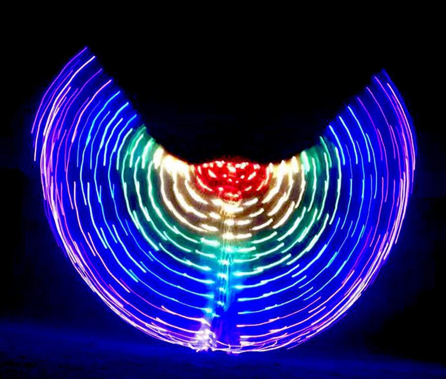 Alas luminosas LED para danza del vientre o fiestas, alas 360° con luz incorporada, ideal para espectáculos y Navidad