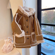 2025新款儿童冬装皮草男童皮毛一体女童加厚外套宝宝毛毛宽松棉衣