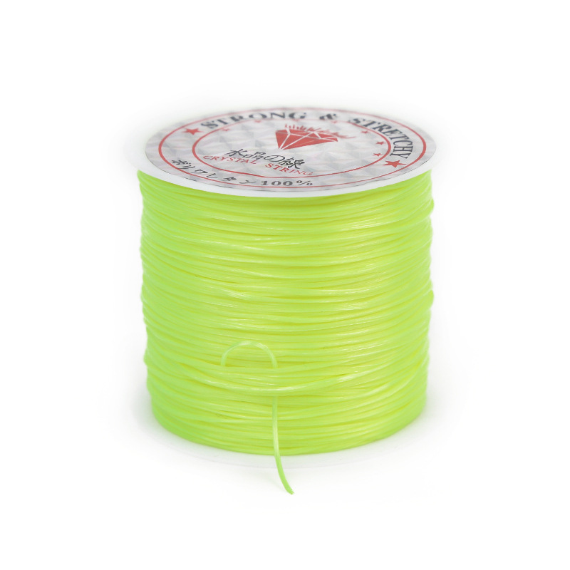 Suministro 0,8mm cuentas de cristal planas hilo elástico extensión del pelo accesorios DIY material de cuentas cuerda pulsera cuerda al por mayor