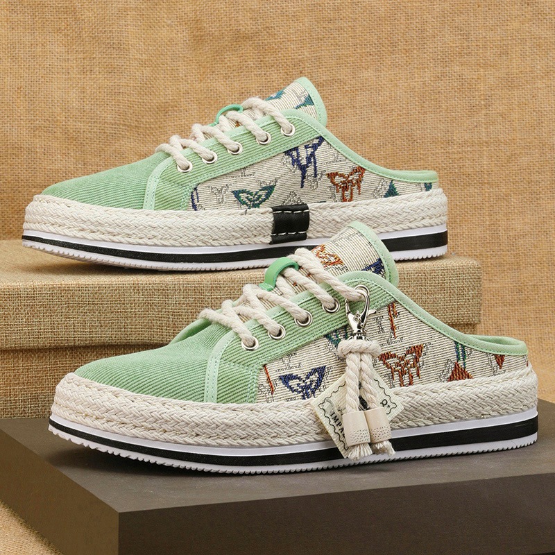 Scarpe da pescatore casual da uomo, alla moda, estive, in paglia intrecciata, con un piede solo, pigre, nuovo articolo 2024_voghion.com