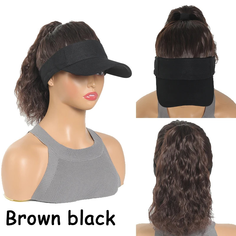 Damespruik met open bovenkant, baseballpet, hoge paardenstaart en cornrows, permanent, modieuze pruik met capuchon voor een realistische look_voghion.com