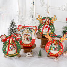 圣诞节透明波波球蛋糕装饰节日快乐圣诞老人麋鹿慕斯球甜品手提盒