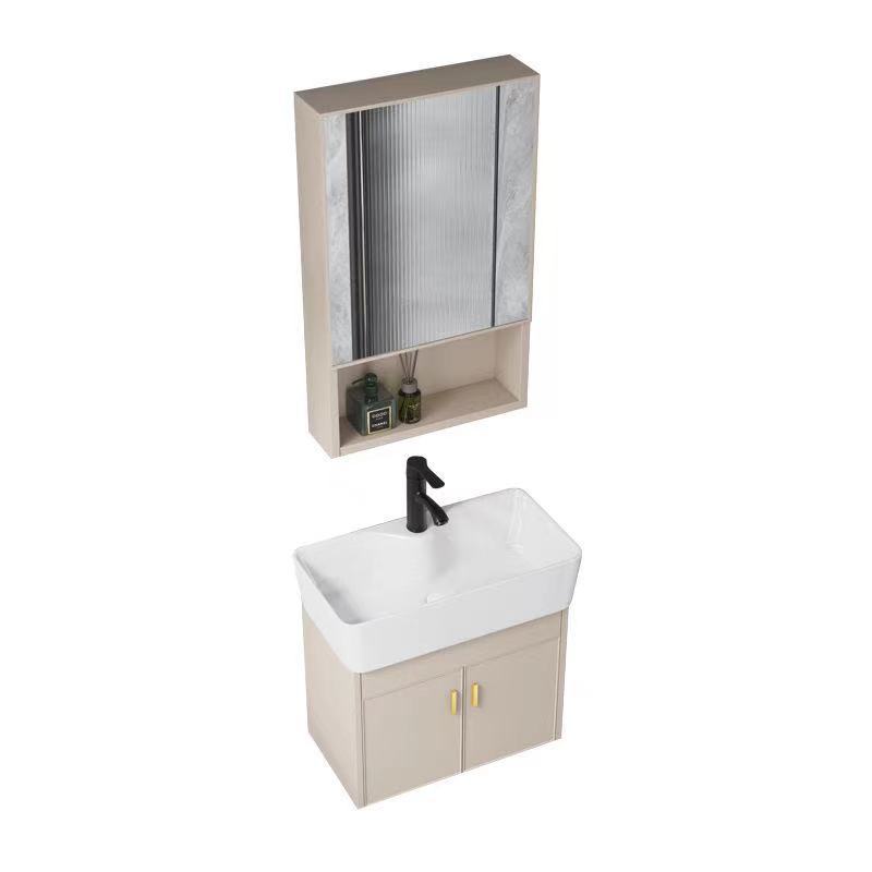 lavabo de baño pequeño tipo pared tipo mini gabinete de baño combinación lavabo ultra estrecho espacio de aluminio lavabo
