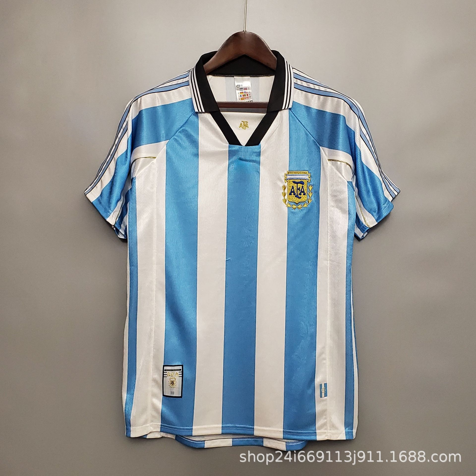 Camiseta de fútbol tailandesa retro Selección nacional Brasil Francia Argentina Portugal Camiseta de manga corta al por mayor Número de impresión