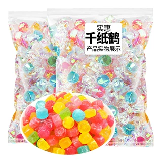 比比赞千纸鹤糖果水果棒棒糖硬喜糖散装高颜值过年年货小零食批发