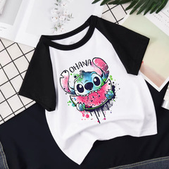 Interstellar Baby Stitch & Snitch Children's Cartoon Pattern T-Shirts for Boys and Girls Cross-Border Independent Station