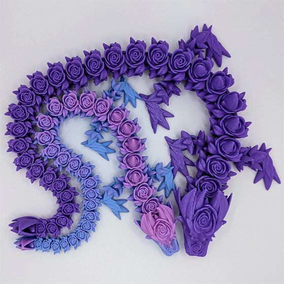 3D Printing Rose Dragon Water Crystal Dragon Dragon Craft Ornaments Gift Internet Red Creative Hand-held Car Ornaments Hand-held