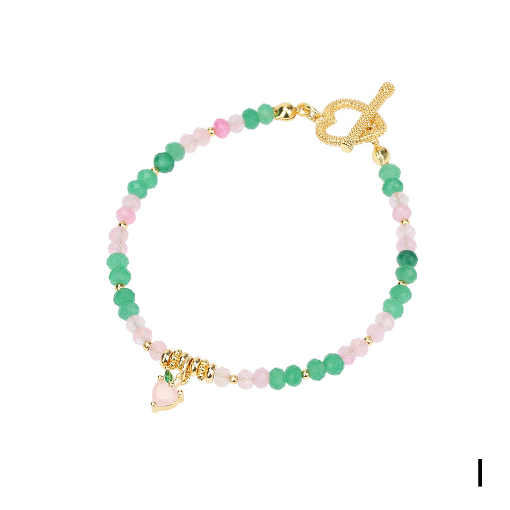 Nueva Serie De Frutas Pulsera De Fresa De Cereza De Circonio De Color Cobre Con Cuentas De Colores Mixtos display picture 8