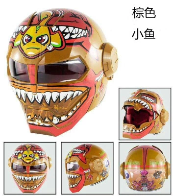 full helmet off-road face off-road | Motosiklet kaskı (dəbilqə) - brown-fish-m