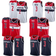 批发NBA球衣 奇才队#2 #3黑色红色白色刺绣篮球球服 量大从优