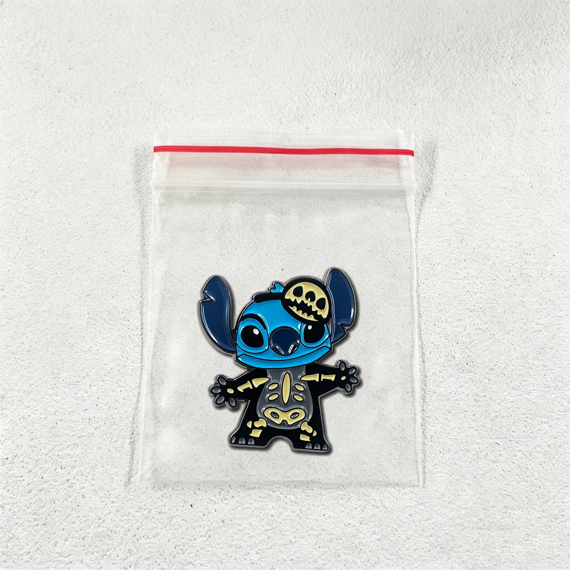 Mixed-Style Skeleton See-Through Brooch, Interstellar Alien Cartoon Badge, Dark Style Metal Enamel Pin Accessory
