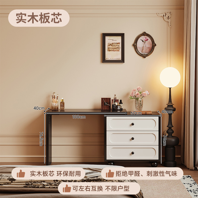 El estilo medieval francés armario de tocador en un dormitorio moderno armario de cama simple 2025 nuevo retro mesa de maquillaje