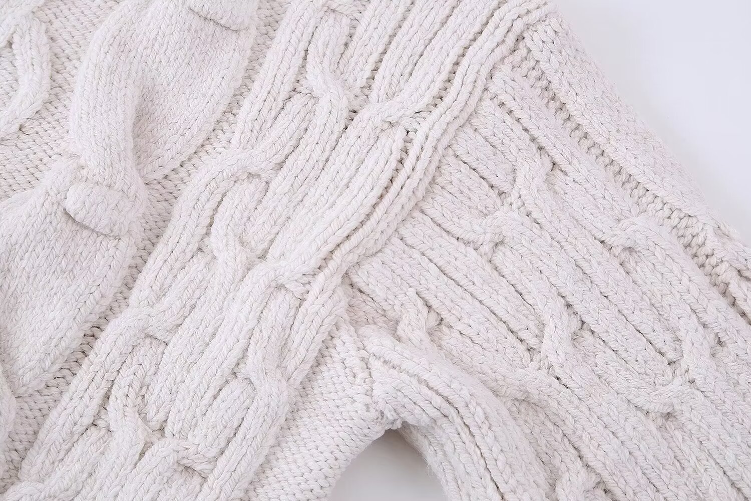 ZA Damen 2024 Frühjahr Neuer modischer Lazy Style Langarm V-Ausschnitt Pullover Strickjacke Mantel_voghion.com