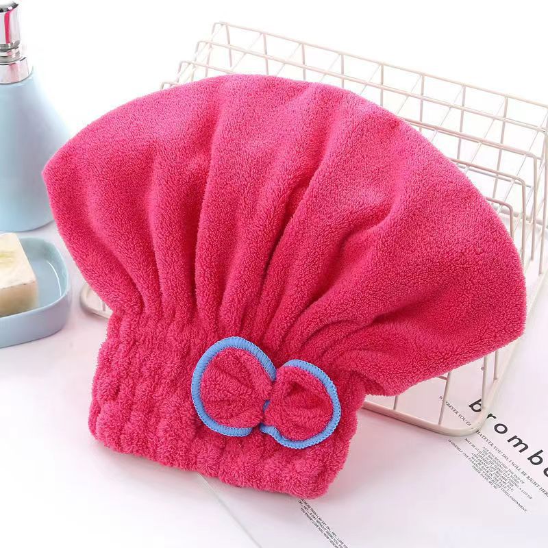 Sombrero de cabello seco de lana de coral damas arco gorro princesa engrosado absorción de agua niñas limpieza de cabello toallas de cuidado del cabello al por mayor image 11