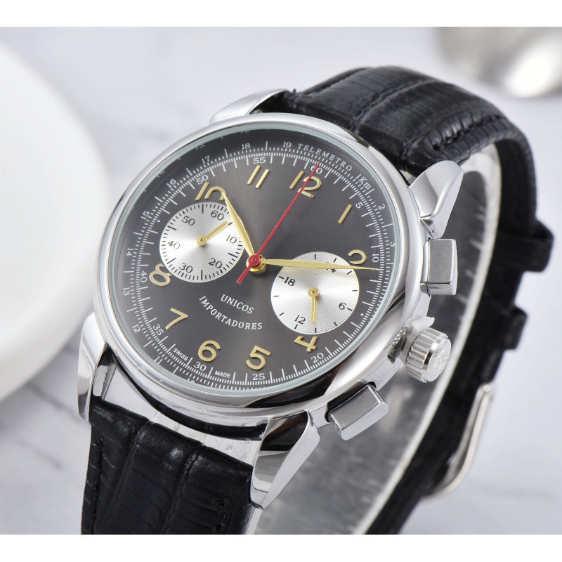 2024 cross-border new men's leisure hot wheat alloy shell 5-pin full-function round belt watch manufacturers supply