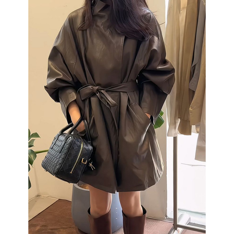 高级感气质炸街减龄中长款皮外套女2025秋季新款法式小个子上衣潮|undefined