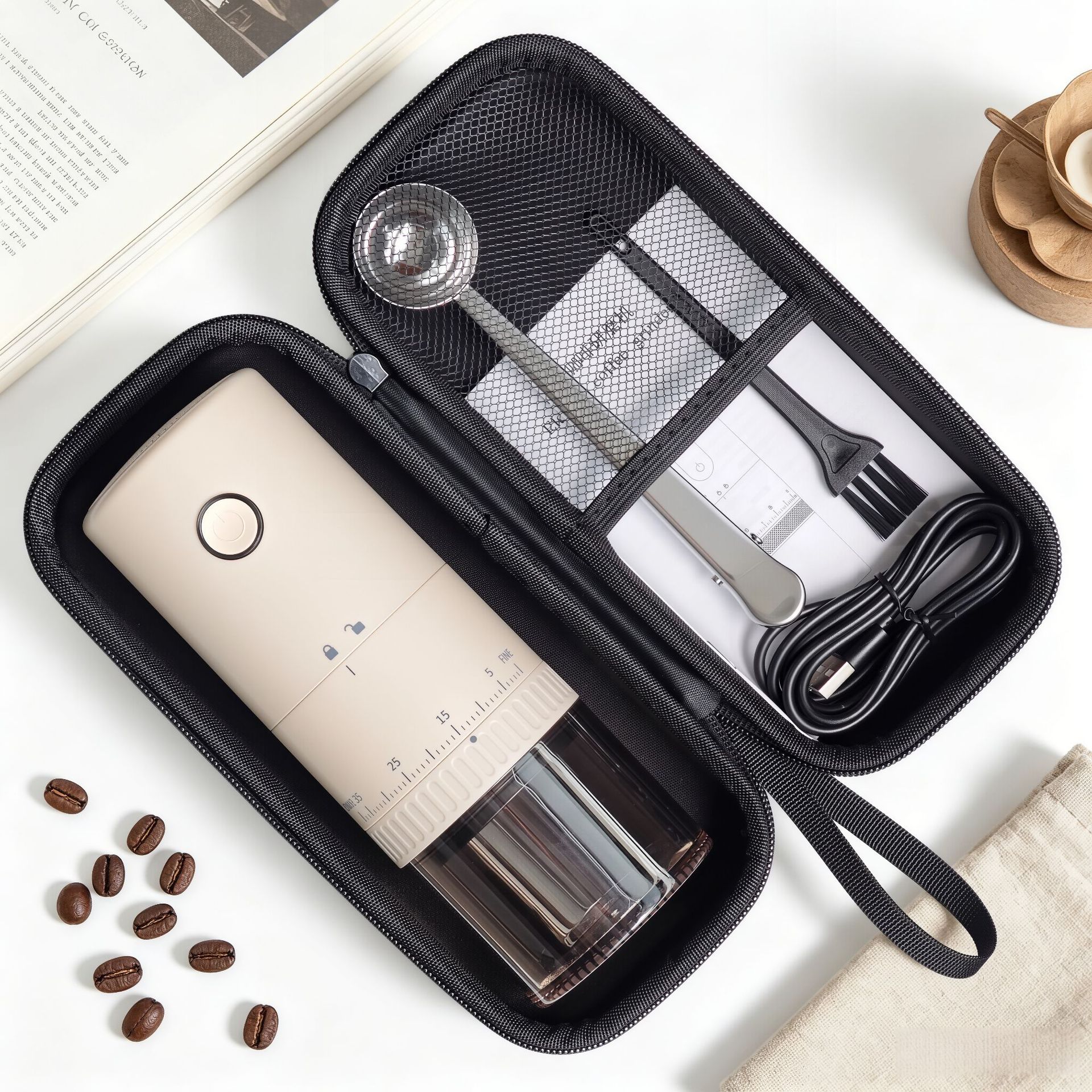 Molinillo de café eléctrico, molinillo de granos, molinillo de café en grano, molinillo totalmente automático, molinillo de café