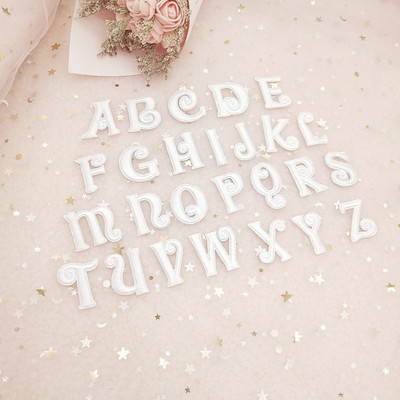 new pattern white letter Embroidery Bag Shoes DIY Modification APPLIQUE clothing accessories autohesion goods in stock