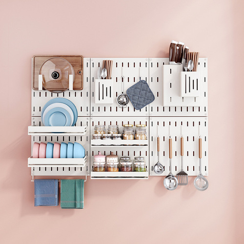 Hole-free stainless steel storage rack kitchen hole plate dish drain rack storage rack spice rack multi-functional supplies