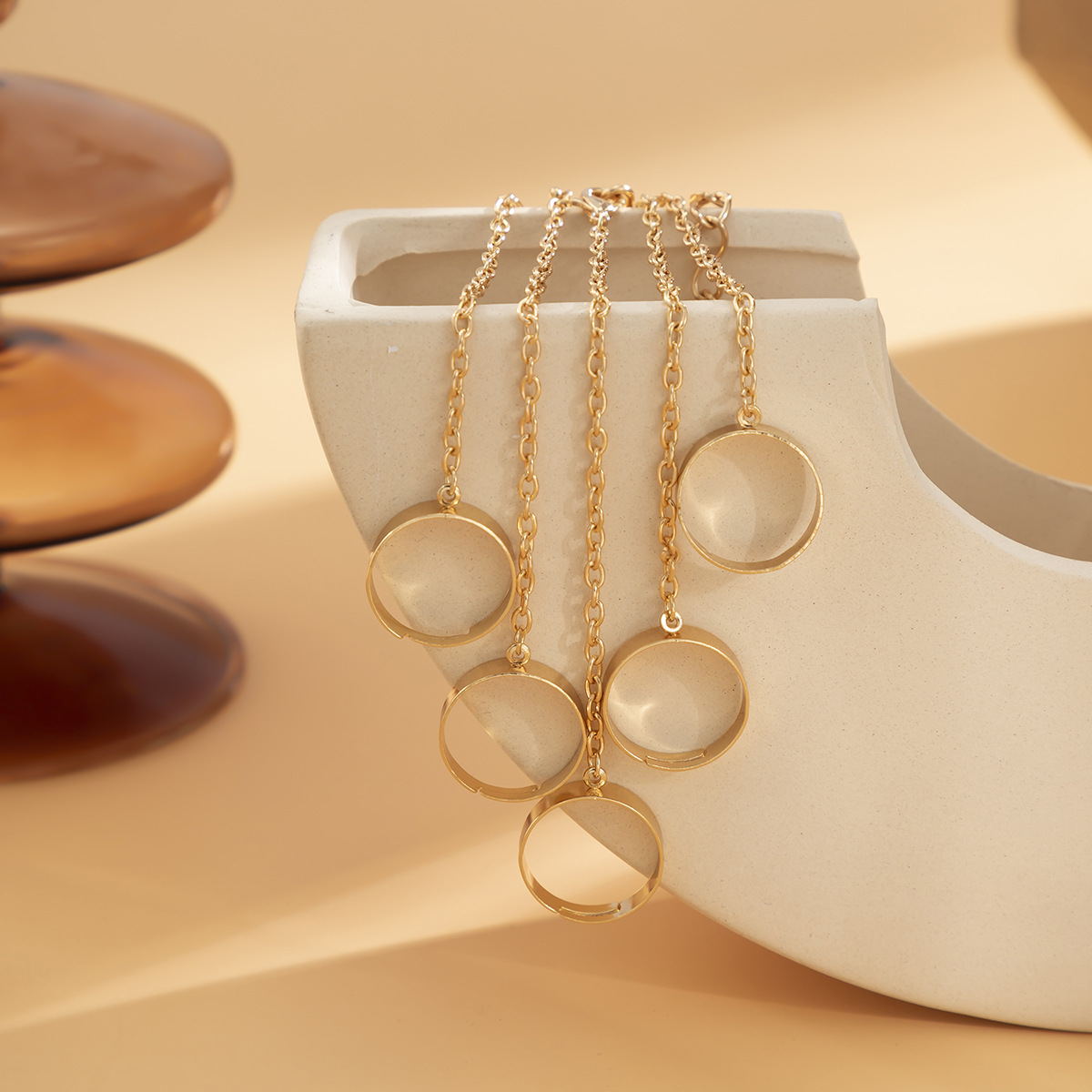 Fashion Hip Hop Punk Finger Metal Chain Sweet Cool Simple Iron Bracelet Female