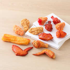 PVC仿真食物炸鸡鸡腿鸡翅钥匙扣可乐鸡翅鸡块食品模型食玩趣味