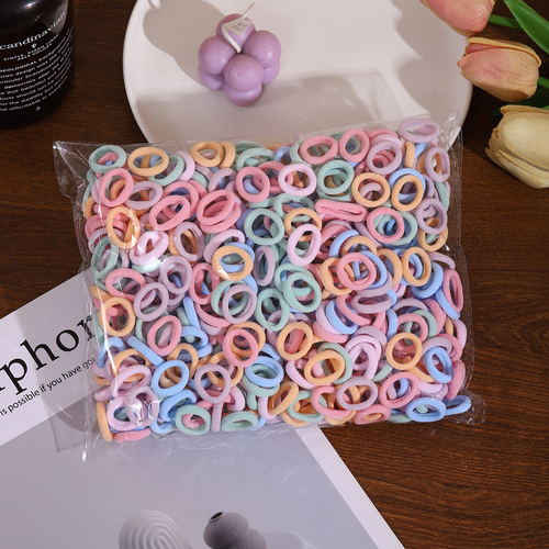 Children's Non-Injurious Hair Towel Band 500 Pieces Set High Elastic Rubber Band Hair Tie for Little Girls Thumb Rubber Band Baby Headband