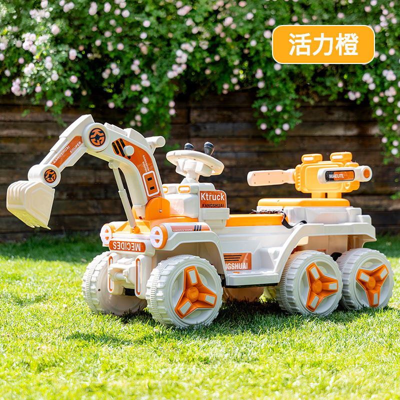 批发宝宝双人电动充电遥控大型挖土机玩具车工程车儿童电动挖掘机|undefined