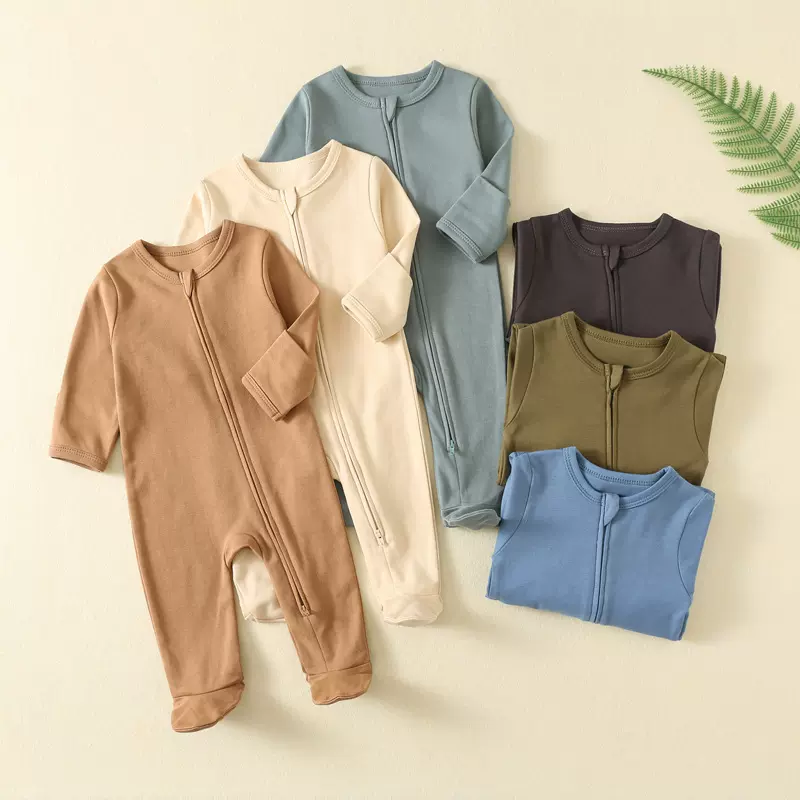 婴儿连体衣秋冬宝宝爬爬服长袖拉链爬服新生儿男女宝宝连体衣爬服