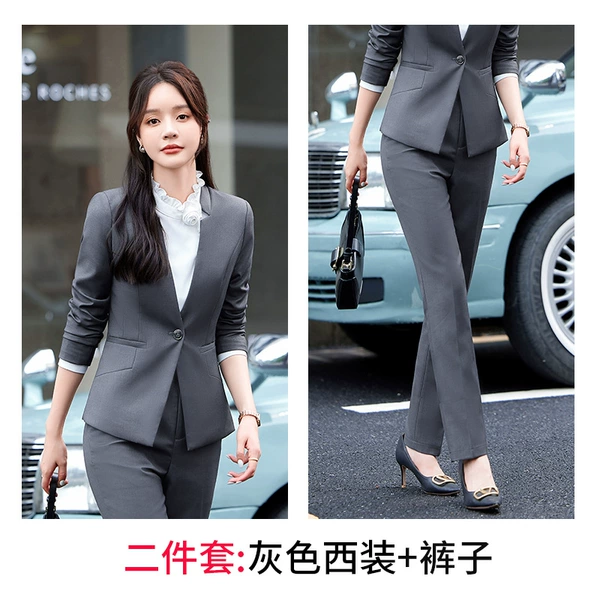 Gray jacket+trousers
