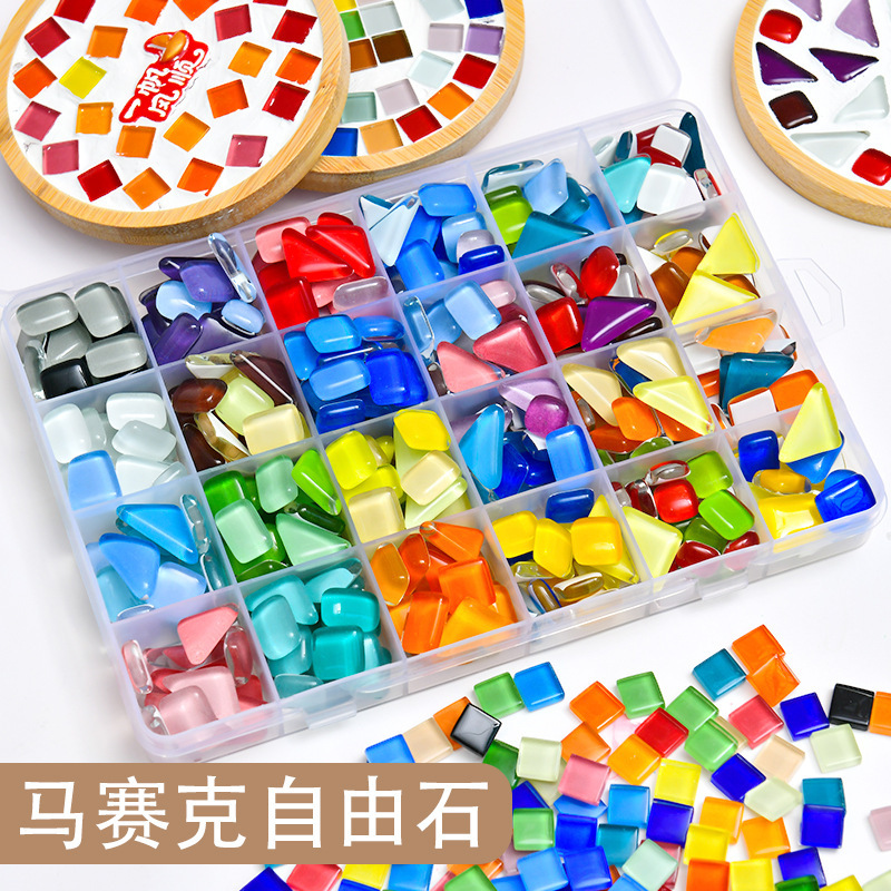 手作り diy 材料パッケージ竹クリエイティブモザイクフリーストーンベース粘着コラージュ学生幼稚園手作り材料|undefined