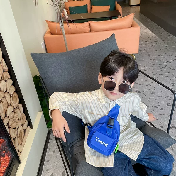 New Candy-Colored Casual Children's Bag, Korean Style Trendy Cool Shoulder Bag for Boys and Girls, Simple and Fashionable Chest Bag, One-Piece Drop Shipping