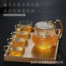 龙麒玻璃花壶耐高温过滤泡茶壶家用茶器茶具