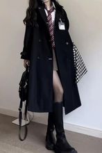 2025今年流行中长款赫本英伦学院风衣外套女春秋季小个子学生大衣