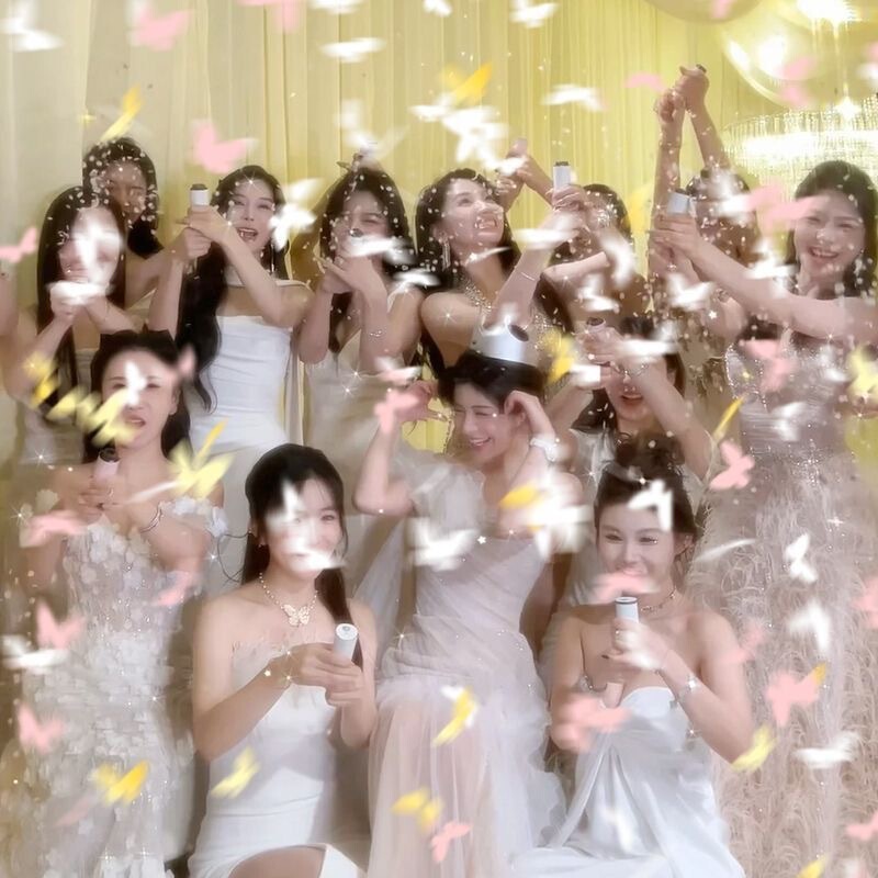 香氛蝴蝶礼炮结婚礼花筒浪漫气氛求婚告白生日拍照喷话筒亮片道具|undefined