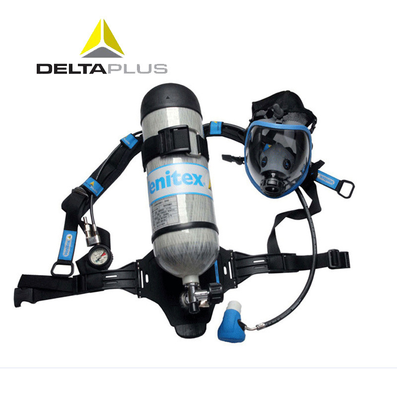 代尔塔106005防雾呼吸器 硅橡胶材质全面罩正压式空气呼吸器6.8升