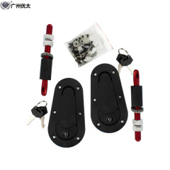 Car modification D1 engine hood lock invisible anti-theft engine hood lock black front hood lock with lock universal