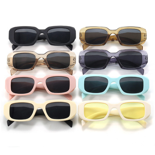 European and American personalized trendy square sunglasses for women with big faces and slimming Internet celebrities with the same style irregular texture sunglasses wholesale for men