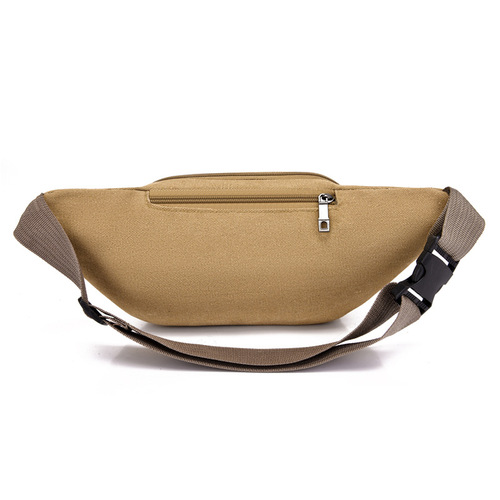Men's Work Site Close-Fitting Waist Bag Durable Canvas Crossbody Phone Change Crossbody Single Shoulder Convenient Multi-Layer Bag