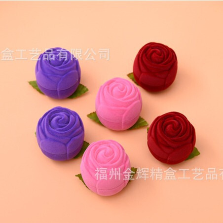 in stock Foreign Trade Hot Valentine's Day Tanabata Rose Jewelry Box Proposal Ring Box