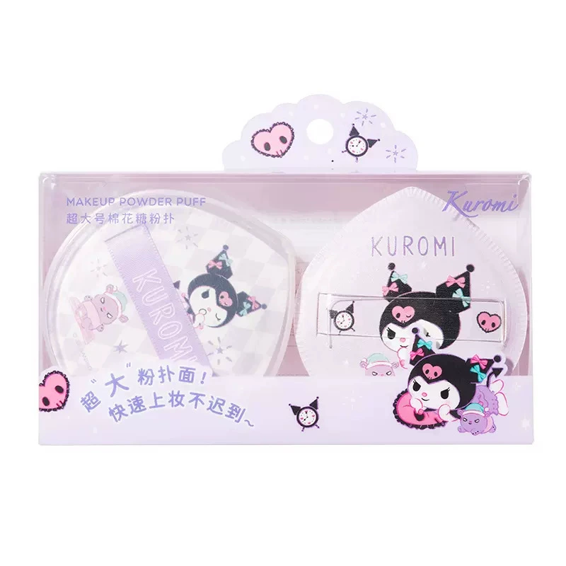 Большие ватные спонжи для макияжа (Miniso) Sanrio Cinnamoroll и Kuromi, мягкий хлопок, 2 шт.
