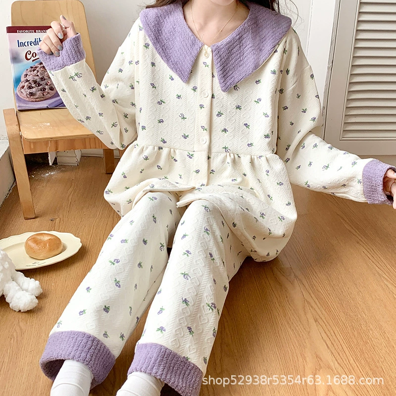 Осенне-зимняя одежда из воздушного хлопка на месяц октябрь-декабрь послеродовое сидение месяц грудного вскармливания беременных пижамы весна и осень для дома