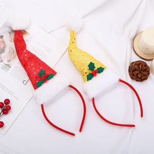 Hot Selling Christmas Headwear Christmas Hat Hair Band Glow Christmas Hat Halloween Hair Band Holiday Party Funny