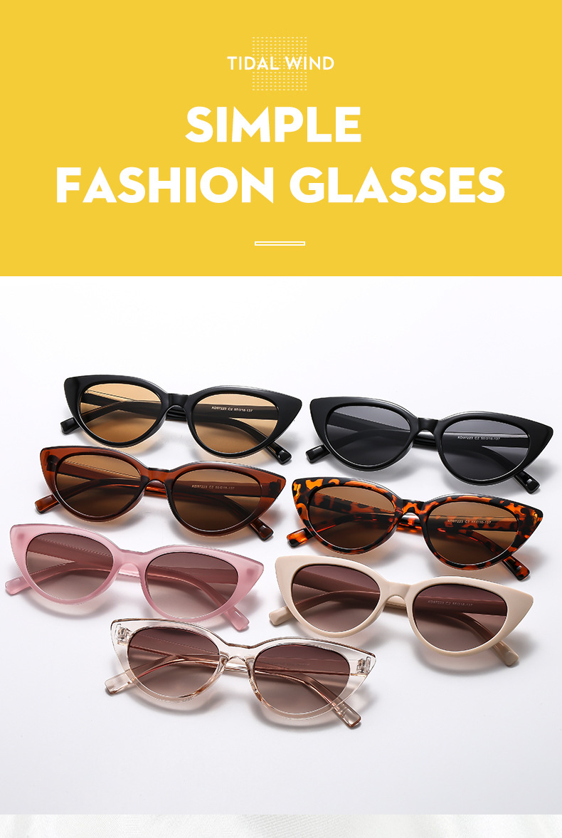 28g Weight Full Frame Glasses Structure Sunglasses Classification PC, UV400 Protection Lens Material Cat Eye Glasses Style Holiday, Travel Occasion Solid Color Pattern All Seasons Season Women's Gender Streetwear Style Streetwear Solid Color PC UV400 Protection Cat Eye Full Frame Women's Sunglasses 4
