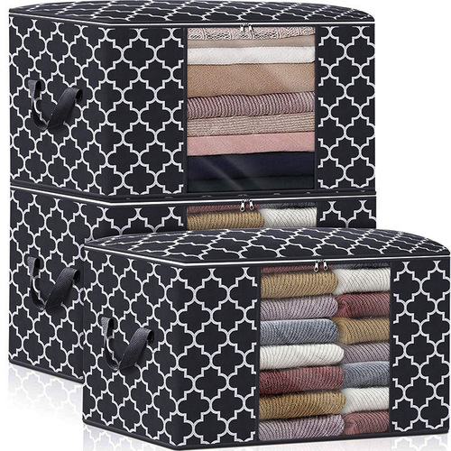 Household cotton blanket storage bag large capacity moving printed non-woven fabric quilt organizer foldable clothing storage bag