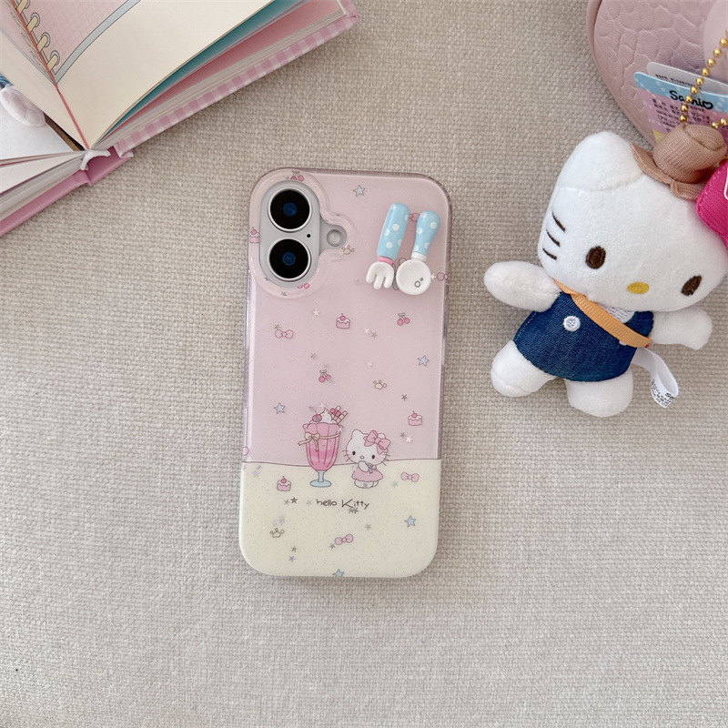 Niña ins brillo helado kt estéreo aplicable iphone16ProMax estéreo 14/15 Apple 13 cadena