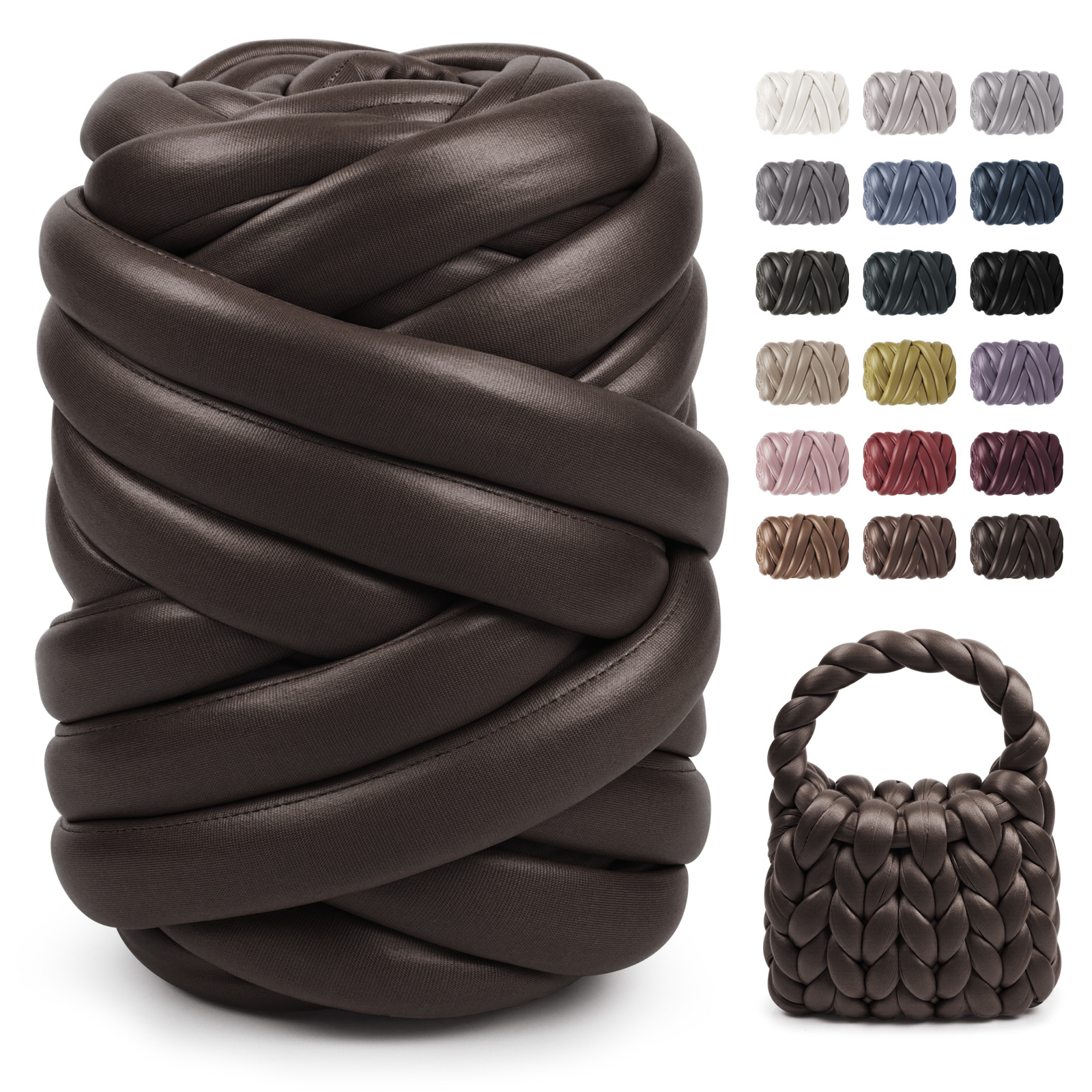Japanese and Korean Export Matte Nappa Leather Yarn Handmade DIY Bag Filling Yarn Thick Thread Soft Faux Leather Weaving Material