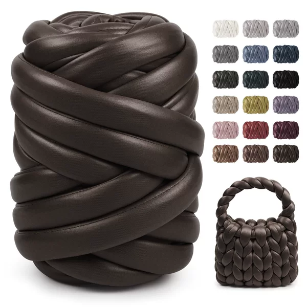 Japanese and Korean Export Matte Nappa Leather Yarn Handmade DIY Bag Filling Yarn Thick Thread Soft Faux Leather Weaving Material