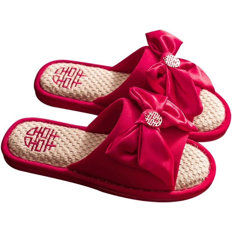 Свадебные тапочки оптом, женские домашние тапочки, новые свадебные пары, высококачественные красные Нескользящие тапочки для мужчин