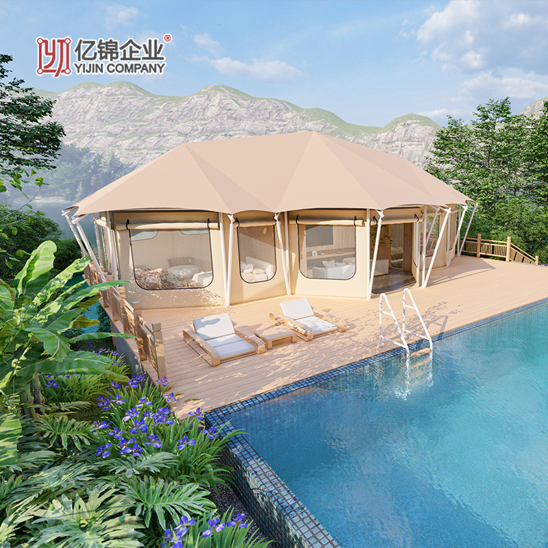 Outdoor Large Camp Single-Family Suite with Kitchen and Bathroom Hotel Tent European-Style B&B Resort Tent Customization